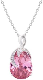 CHERUBIC Platinum Plated AAA Zircon Pendant Necklace Birthstone Crystal Jewelry Gifts for Classy Women