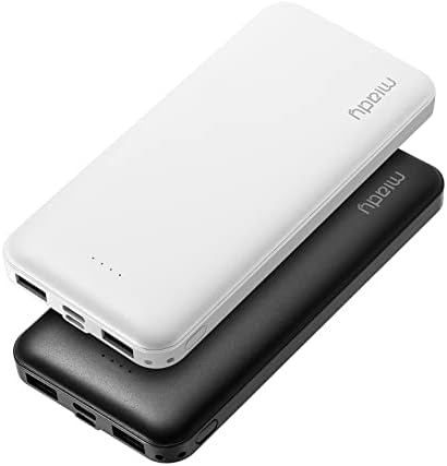 Miady 2-Pack 10000mAh Dual USB Portable Charger, USB-C Fast Charging Power Bank, Backup Charger for iPhone 15/14/13, Galaxy S23/22, Pixel and etc