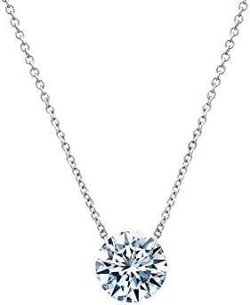 Lafonn Lassaire In Motion Sterling Silver Platinum Plated Lassire Simulated Diamond Necklace (2 CTTW)
