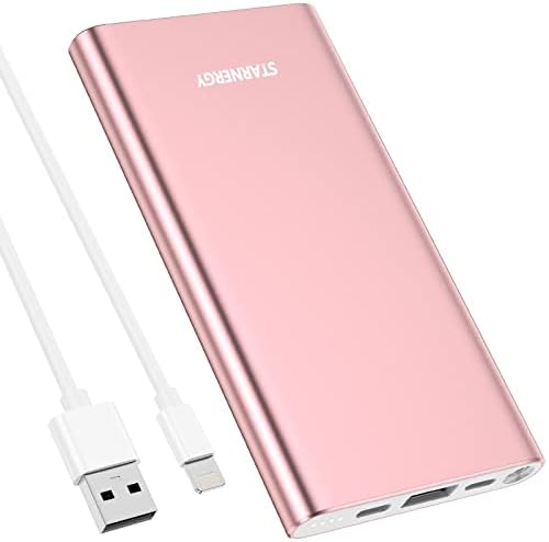 STARNERGY Portable Charger Fast Charging Power Bank, 12000mAh USB-C PD 20W Quick Charge Battery Pack Compatible with iPhone 15 14 13 12 11 X XS Pro Max iPad Samsung Galaxy Android Cell Phone Pink