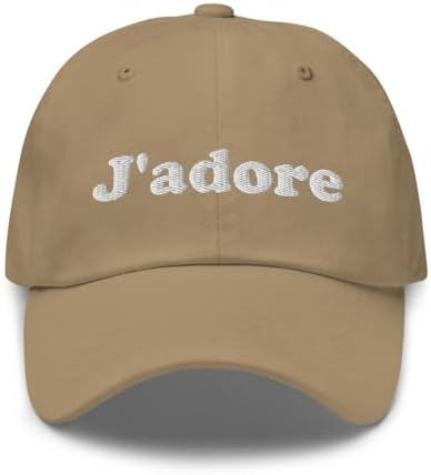 J'Adore Embroidered Adjustable Baseball Cap Dad Hat, J'Adore Hat, I Adore You, French Expression