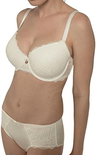 DORINA Sexy Lace Bra, Underwire Light Padded Great Support Full Coverage Demi Bras Plus Size for Curves Women