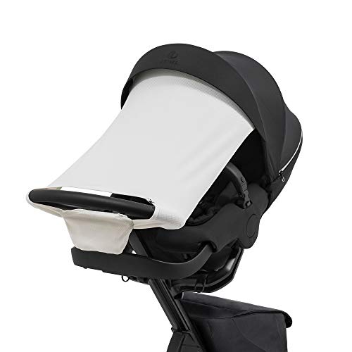 Stokke Xplory X Sun Shade, Light Grey - Protects Baby from Direct Sunlight - Lightweight, Easy to Attach to Stroller - Made with Water-Repellent Materials & UPF 50+ Fabrics