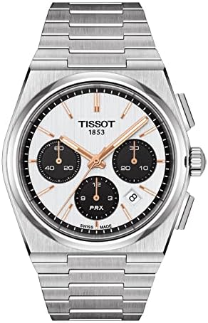 Tissot Mens PRX Automatic Chronograph 316L Stainless Steel case Automatic Watches, Grey, Stainless Steel, 13 (T1374271101100)