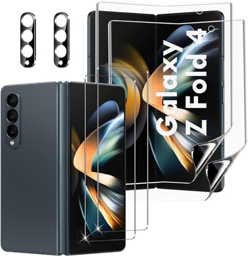 CWQZGUF [2Set 6PCS Galaxy Z Fold 4 5G Screen Protector, 2 Inner TPU Films + 2 Outer Tempered Glass + 2 Camera Lens Protecters, High Clarity, Anti-Shatter, for Samsung Galaxy Z Fold 4 5G