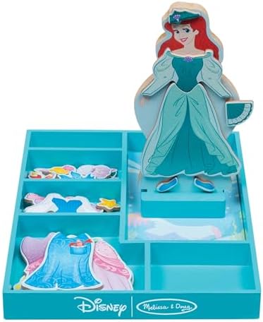 Melissa & Doug Disney Ariel Magnetic Dress-Up Wooden Doll Pretend Play Set (30+ pcs)