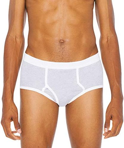 American Apparel Men's Baby Rib Brief, Heather Grey, Large
