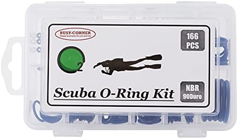 BUSY-CORNER 166 Pieces Scuba O-Ring Kit Scuba Diving Rubber Orings, for Dive Hoses Ring Diving Dive Gear Equipment Scuba Tanks