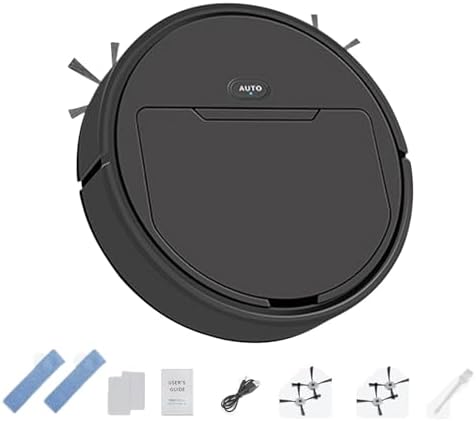 Robot Vacuum Cleaner,Intelligent Sweeping Robot Fully Automatic Sweeping Robot, Quiet Dragging Integrated Lazy Sweeping Robot, Cleans Floors to Medium-Pile Carpets for Home Kitchen (Black)