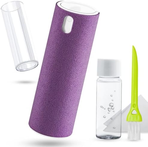 walrfid Screen Cleaner Touchscreen Mist Spray for iPad, iPhone, Electronic Phone Cleaning Brush Kit for Computer, Laptop, Smartphone, MacBook, Eyeglass, Tablet, Monitor, Car LCD Screens, TV, PC-Purple
