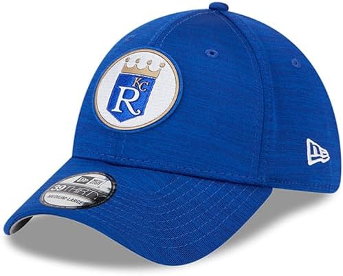 New Era MLB 39Thirty Cooperstown Clubhouse Primary Logo Stretch Flex Fit Cap Hat (as1, Alpha, m, l, Kansas City Royals Blue, Medium/Large)