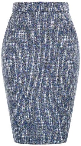 Kate Kasin Womens Knee Length Elastic Waist Stretchy Bodycon Business Pencil Skirt