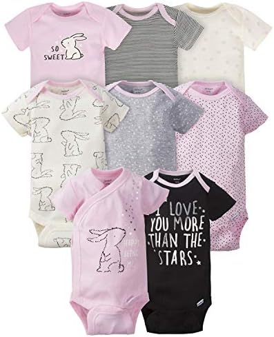 Gerber Baby-Girls 8-Pack Short Sleeve Onesies Bodysuits