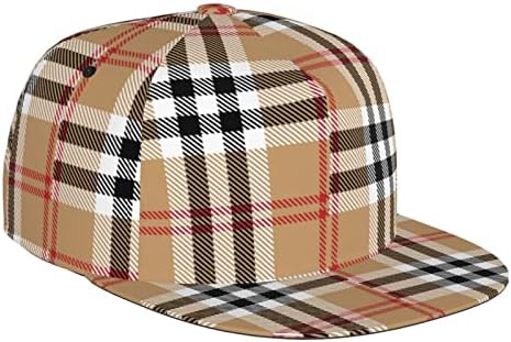 Classic Tartan Print Adjustable Snapback Hat Plaid Trucker Hat Hip Hop Hat Lightweight Unisex for Men and Women