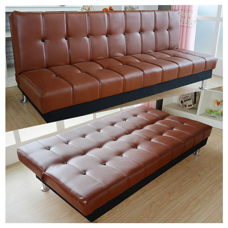 Leather PU Leather Sofa Three-Person Leather Multi-Functional Rental Lazy Folding Sofa Bed Dual-Use Single Bed 1.8 M 2