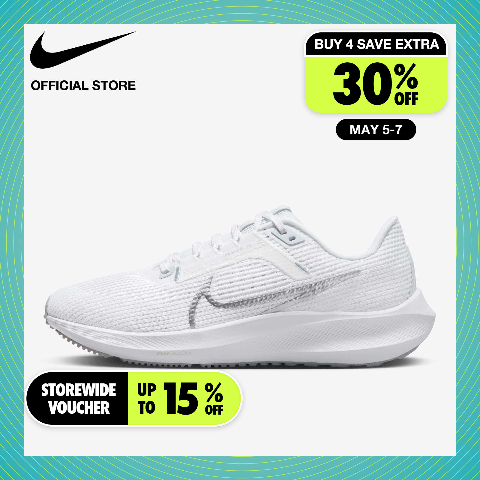 Nike Women's Pegasus 40 Road Running Shoes - White