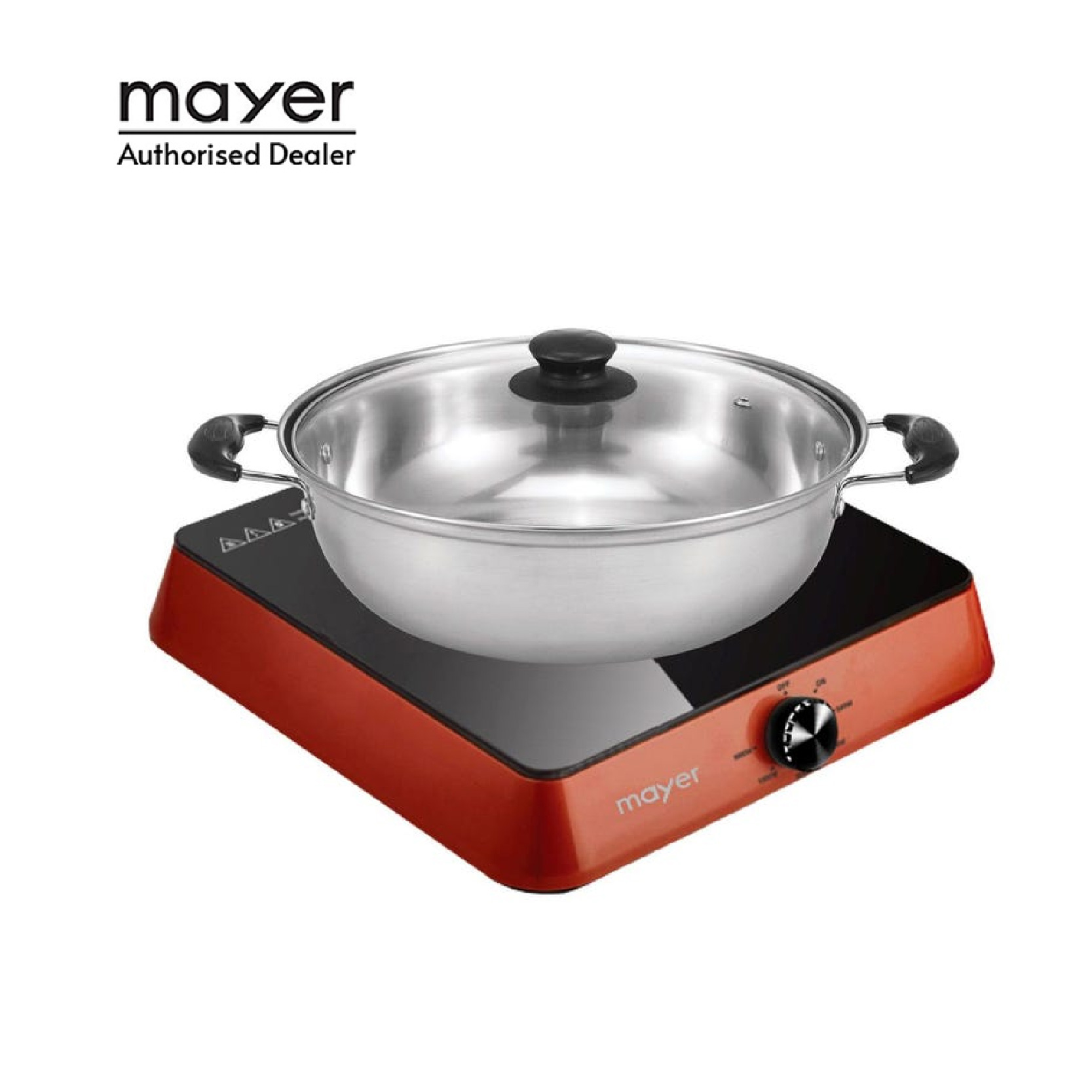 Mayer Induction Cooker with Stainless Steel Pot MMIC1619 (Red)