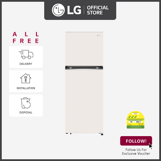 [Bulky] LG GT-B3153BN 315L Top Freezer in Objet Beige + Free Delivery + Free Installation + Free Disposal