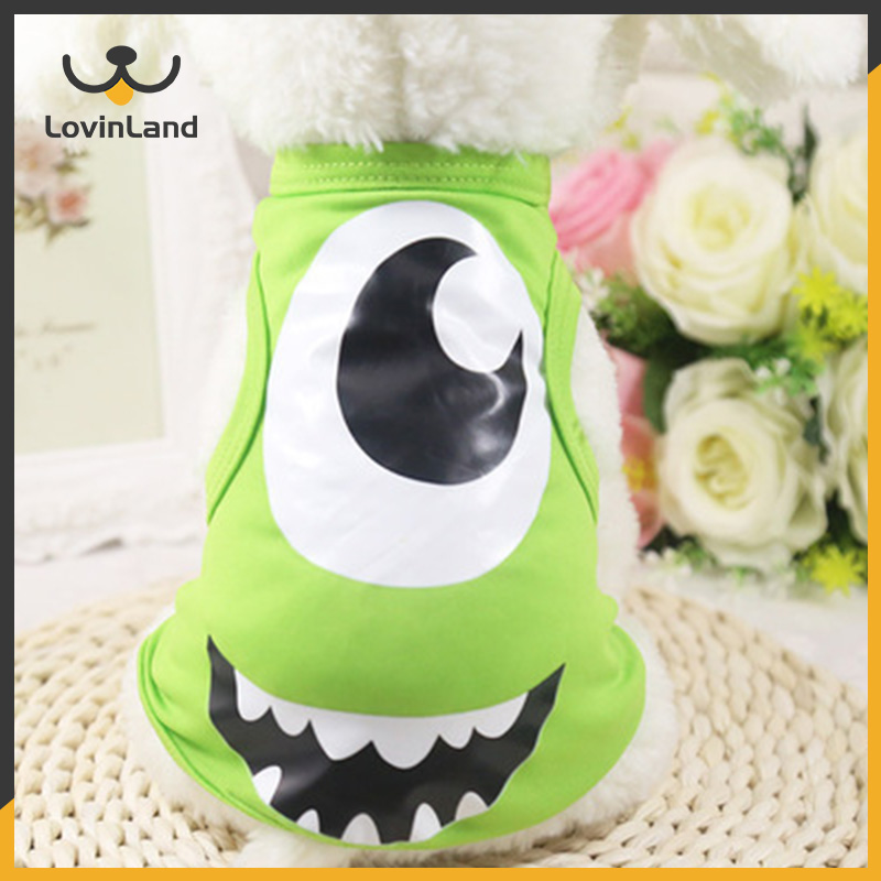 Lovinland Pet Dog & Cat Vest Clothes Cartoon Breathable Cat Clothes Thin Clothes